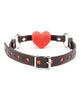 Load image into Gallery viewer, Plesur Heart Ball Gag w/Red Hearts - Black
