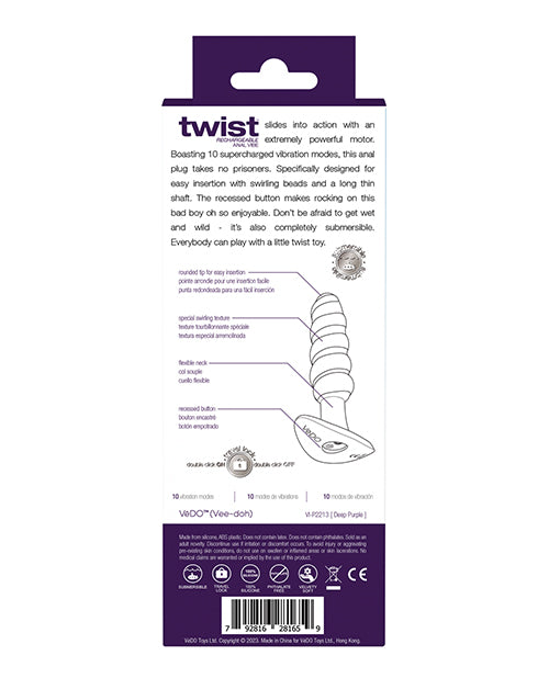 VeDO Twist Plug Anal Rechargeable - Violet