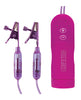 Load image into Gallery viewer, Lux Fetish Vibrating Nipple Clamps w/Wired Remote Control - Pink/Purple
