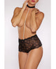 Bild in den Galerie-Viewer laden, Allure Posh &amp; Spicey Crotchless Panty w/Choker &amp; Pearls - Black O/S
