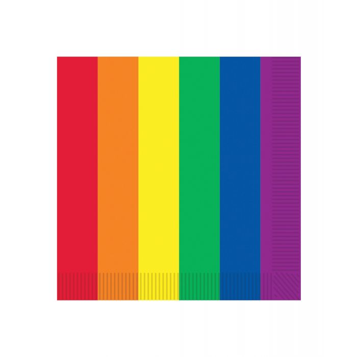 Pride Luncheon Napkins Rainbow Pack 16 Count Party Supplies