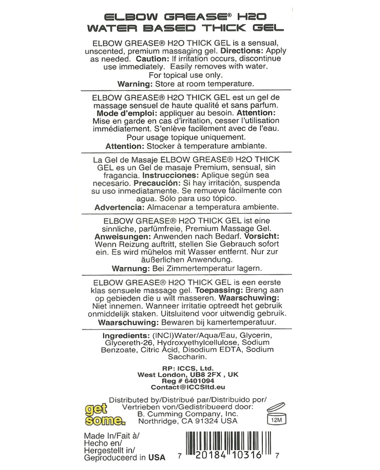 Elbow Grease H2O Thick Gel - 2.4 oz