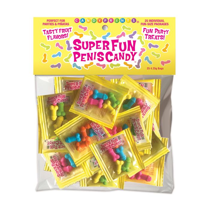 Sac de 25 pièces assorties de bonbons en forme de pénis pour fête super amusante