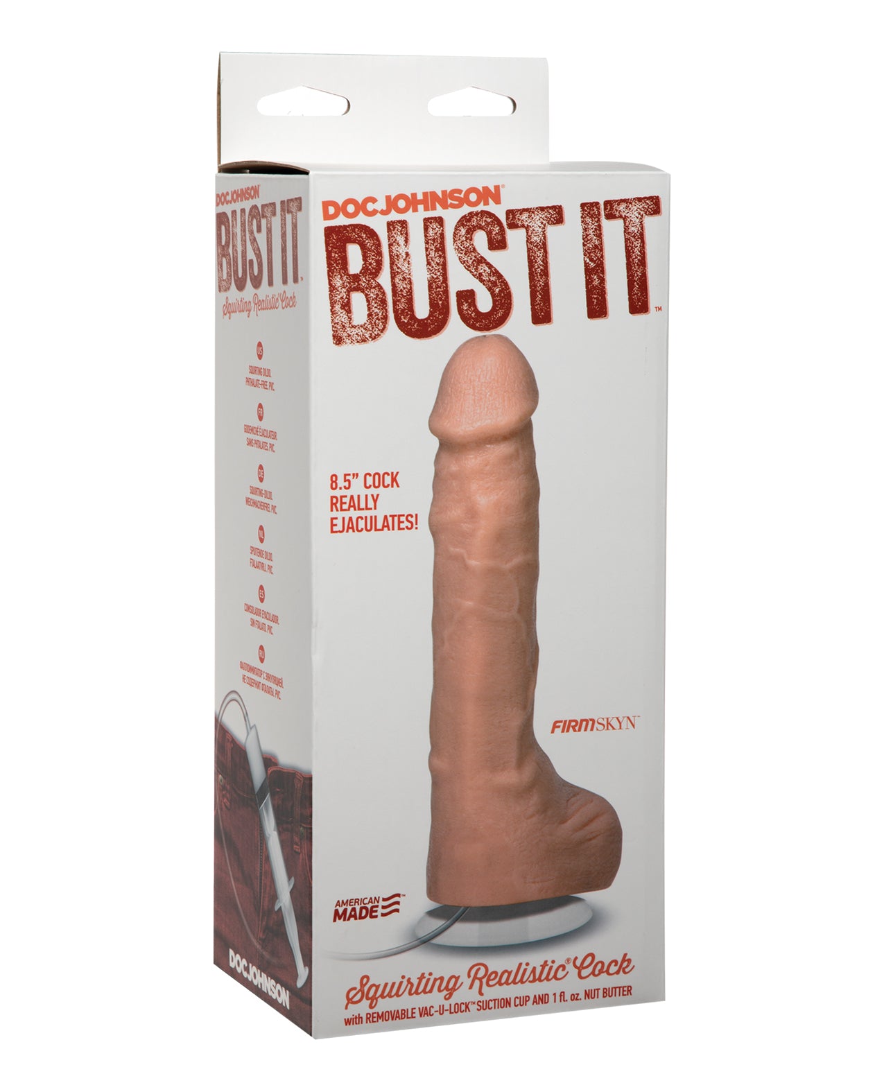 Squirting Realistic Cock With Nut Butter 8.5 Inch Flesh