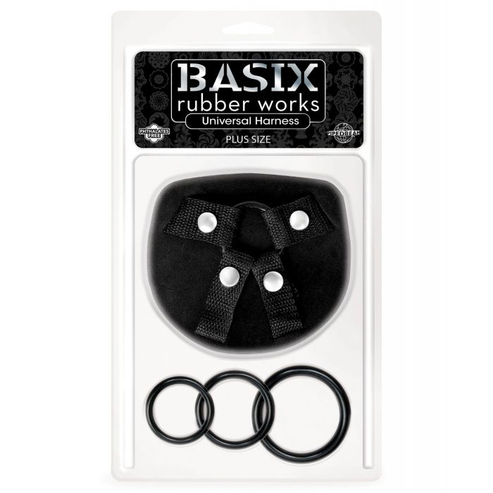 Basix Rubber Works Arnés Universal Talla Plus - Negro