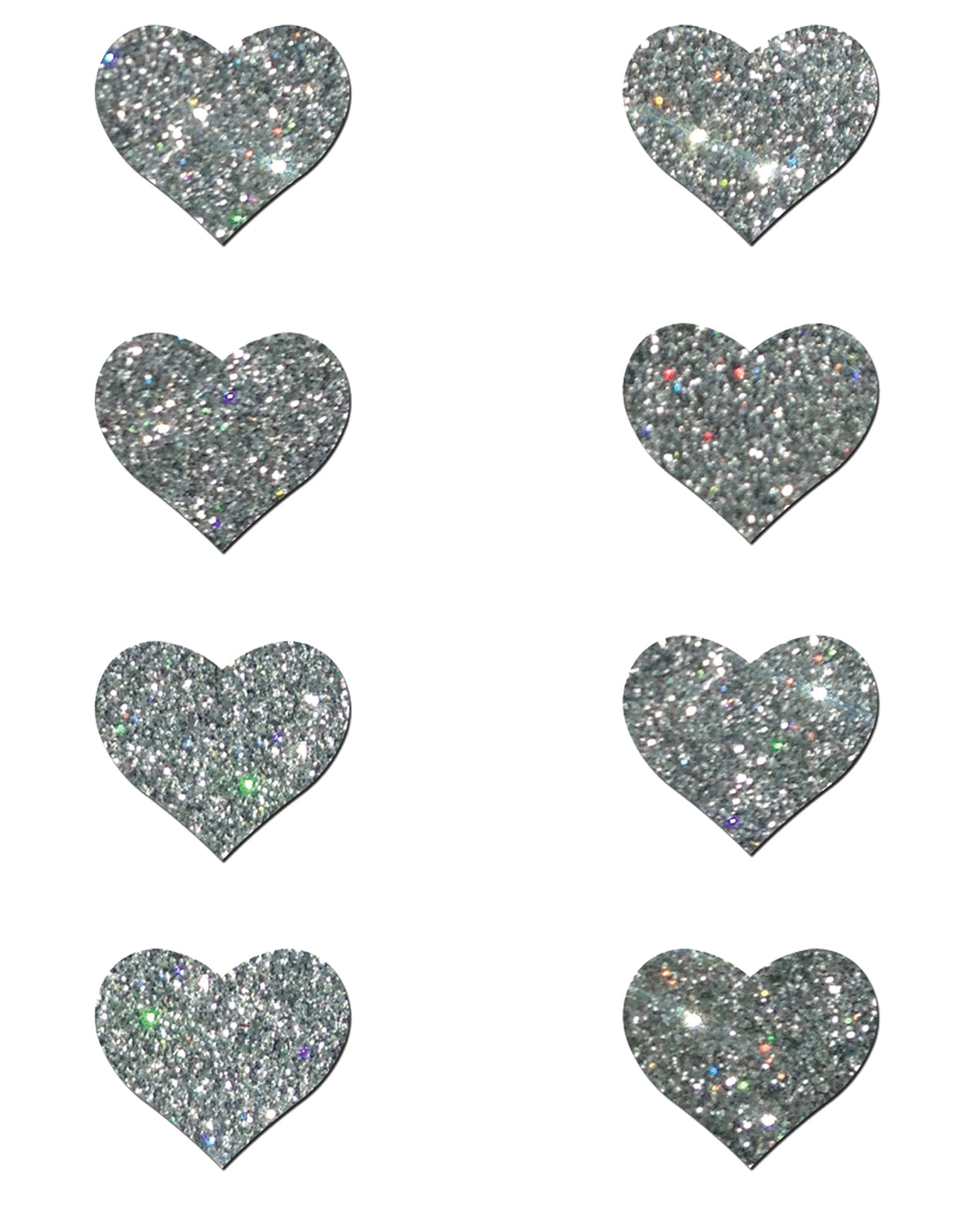 Pastease Mini Glitter Hearts - Silver Pack of 8