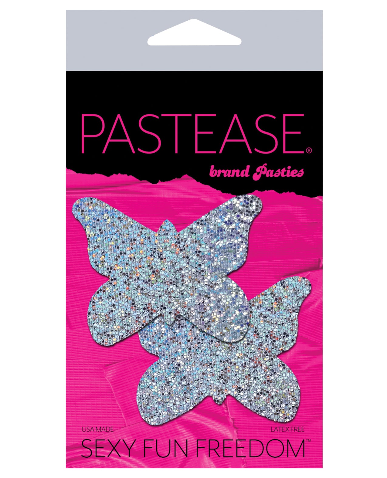 Pastease Premium Glitter Sommerfugl - Sølv O/S