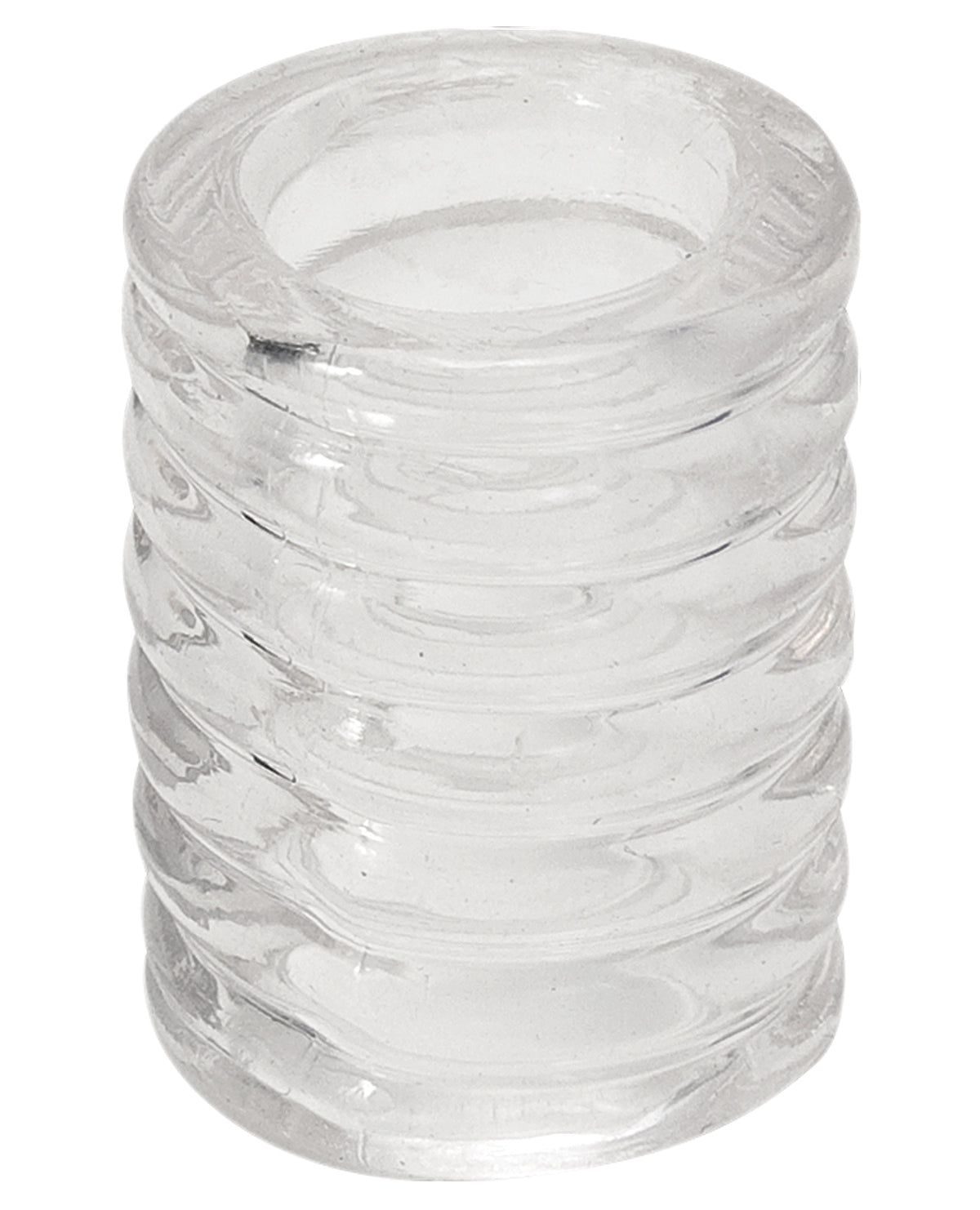 TitanMen Tools Cock Cage Clear Ribbed Texture For Enhanced Stimulation And Girth With Stretchy TPE Sleeve