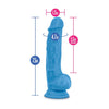 Cargue la imagen en el visor de la galería, Blush Neo Dual Density 7.5 Inch Cock With Balls Neon Blue
