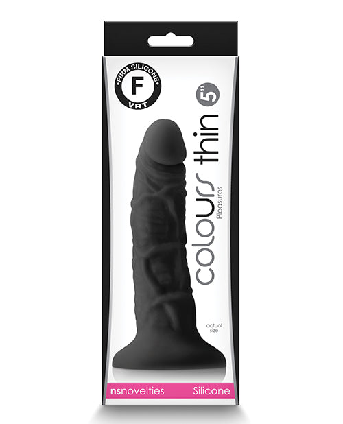 Colours Pleasures Dildo sottile da 5" - Nero
