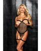 Indlæs billede i gallerifremviser, Daring Stretch Fishnet Open Bust Garter Teddy Black MD
