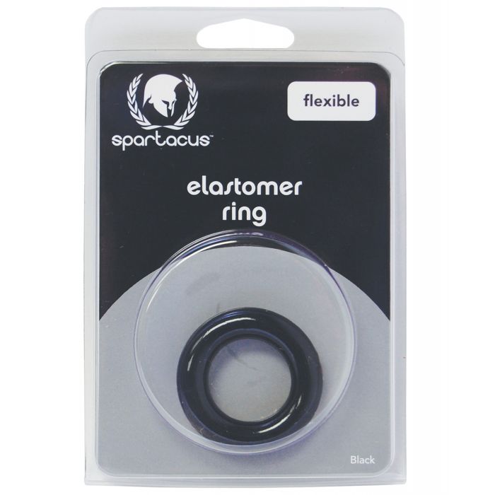 Spartacus Elastomer Relaxed Fit Cock Ring Black For Him Comfort