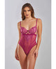 Load image into Gallery viewer, Quinn Cross Dyed Galloon Lace &amp; Mesh Teddy Wine SM
