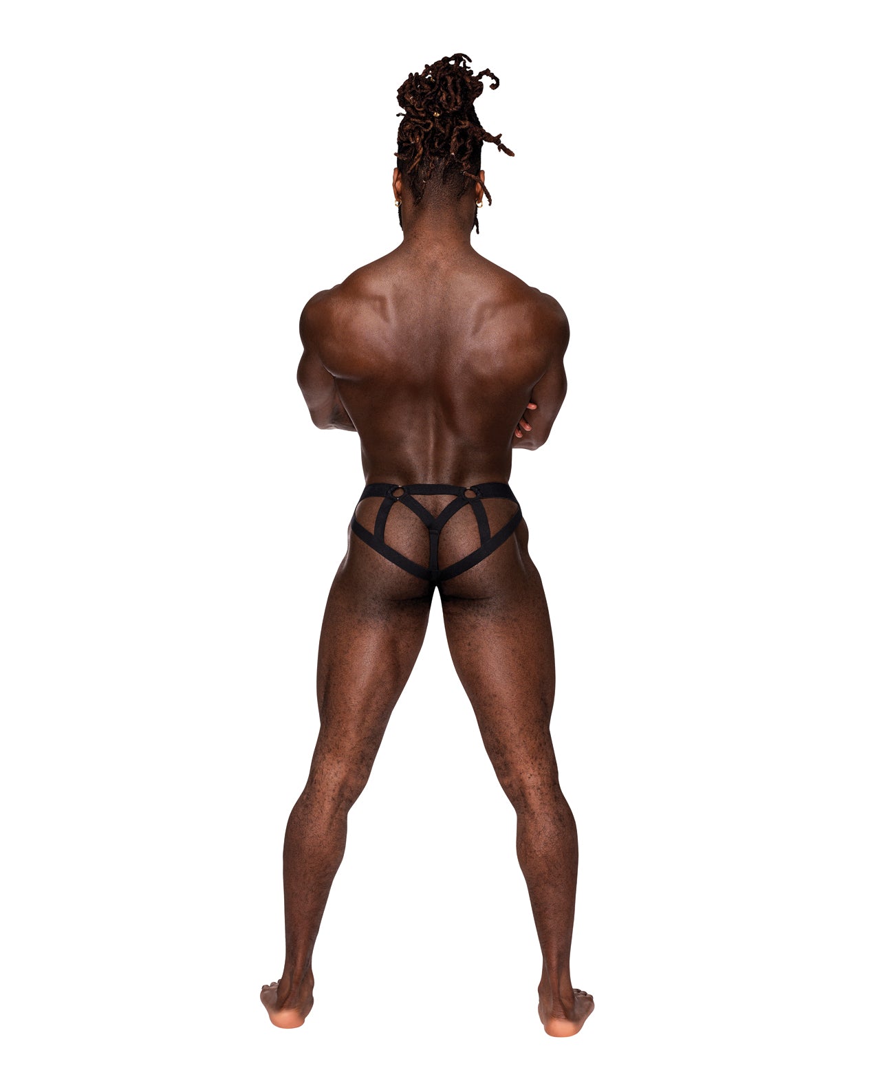 Galactic Sheer Poly Spandex Strappy Ring Jock Colorful L XL