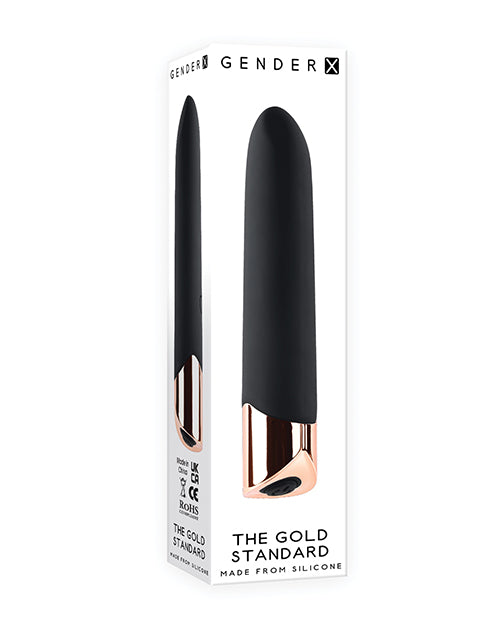 Gender X The Gold Standard Rechargeable Silicone Bullet Black Rose Gold