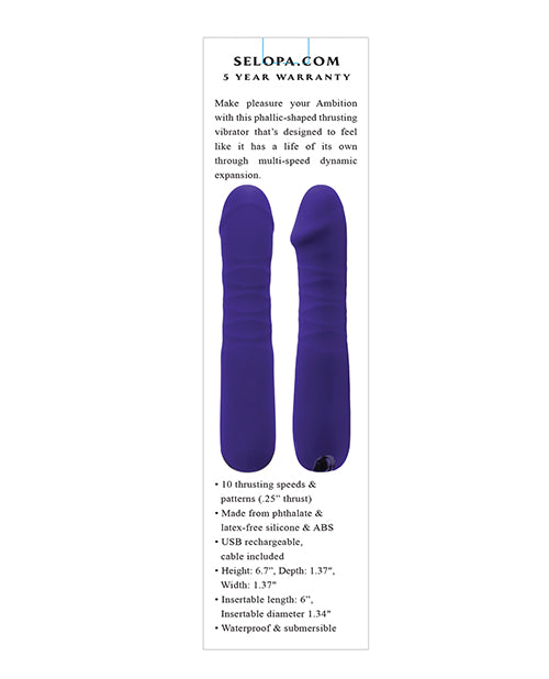 Selopa Ambition Thrusting Vibrator - Purple