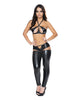 Cargue la imagen en el visor de la galería, Liquid Onyx Halter Bra &amp; Cutout Pants Black L/XL
