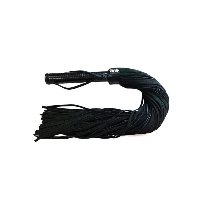 Rouge Suede Flogger w/Leather Handle - Black