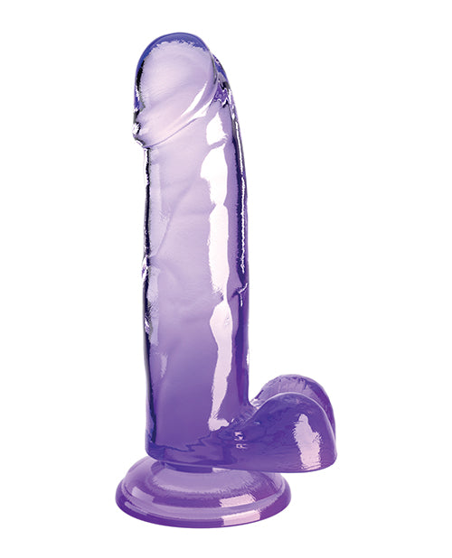 King Cock Pene Trasparente 7" con Testicoli - Viola