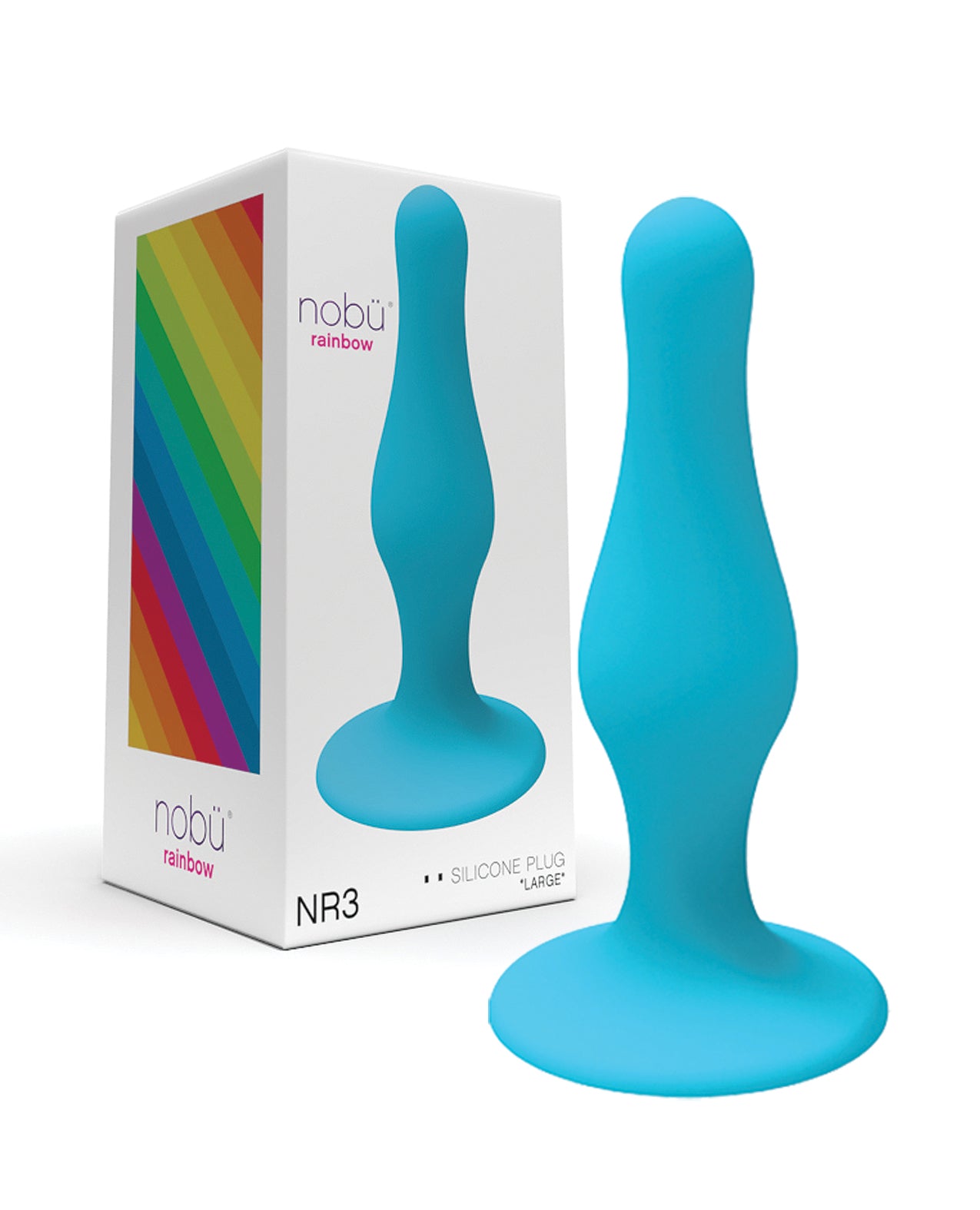 Nobu Rainbow Large Silicone Plug - Blue