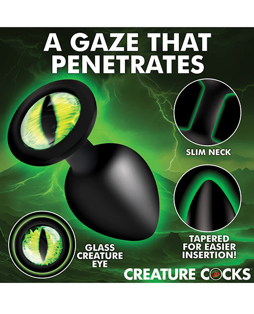 Creature Eye Green Eye Silicone Butt Plug Medium Cat Eye Design