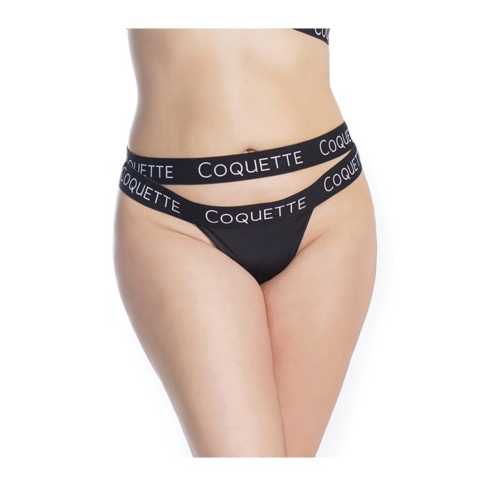Fine Lace Back w/Double Strap Waistband Black XL