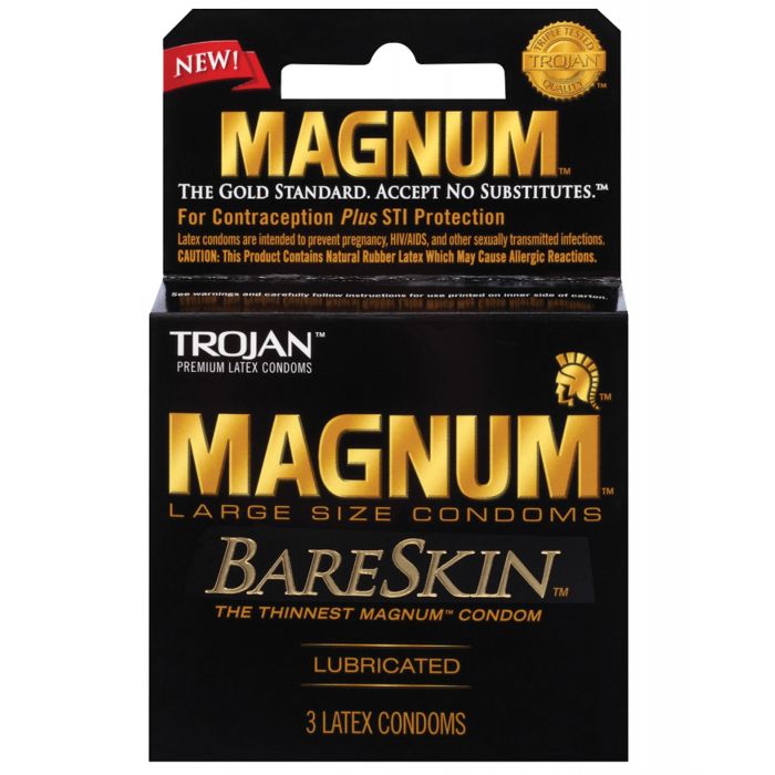 Trojan Magnum Bareskin Condoms Extra Thin Large Size Pack of 3