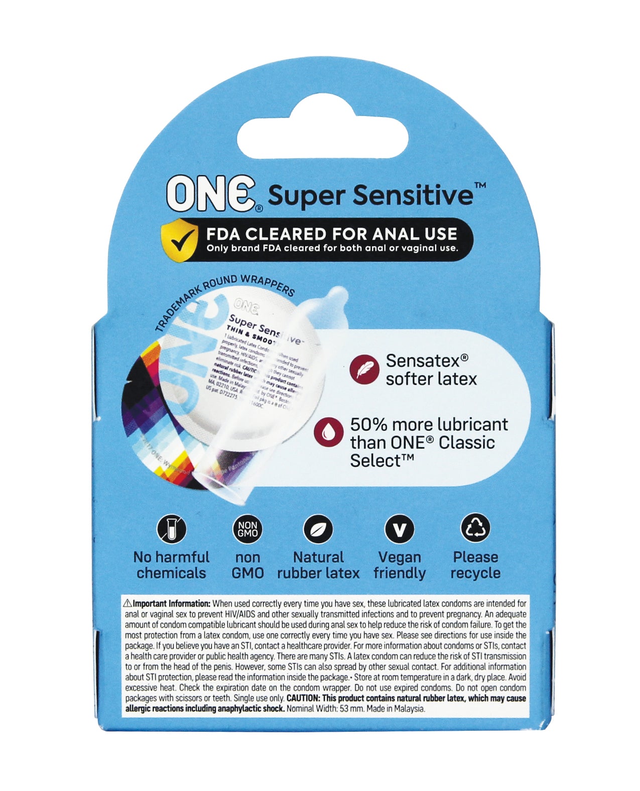 One Super Sensitive Condoms - Box of 3