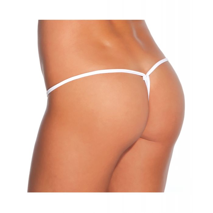 Tanga de licra de tiro bajo blanco XL