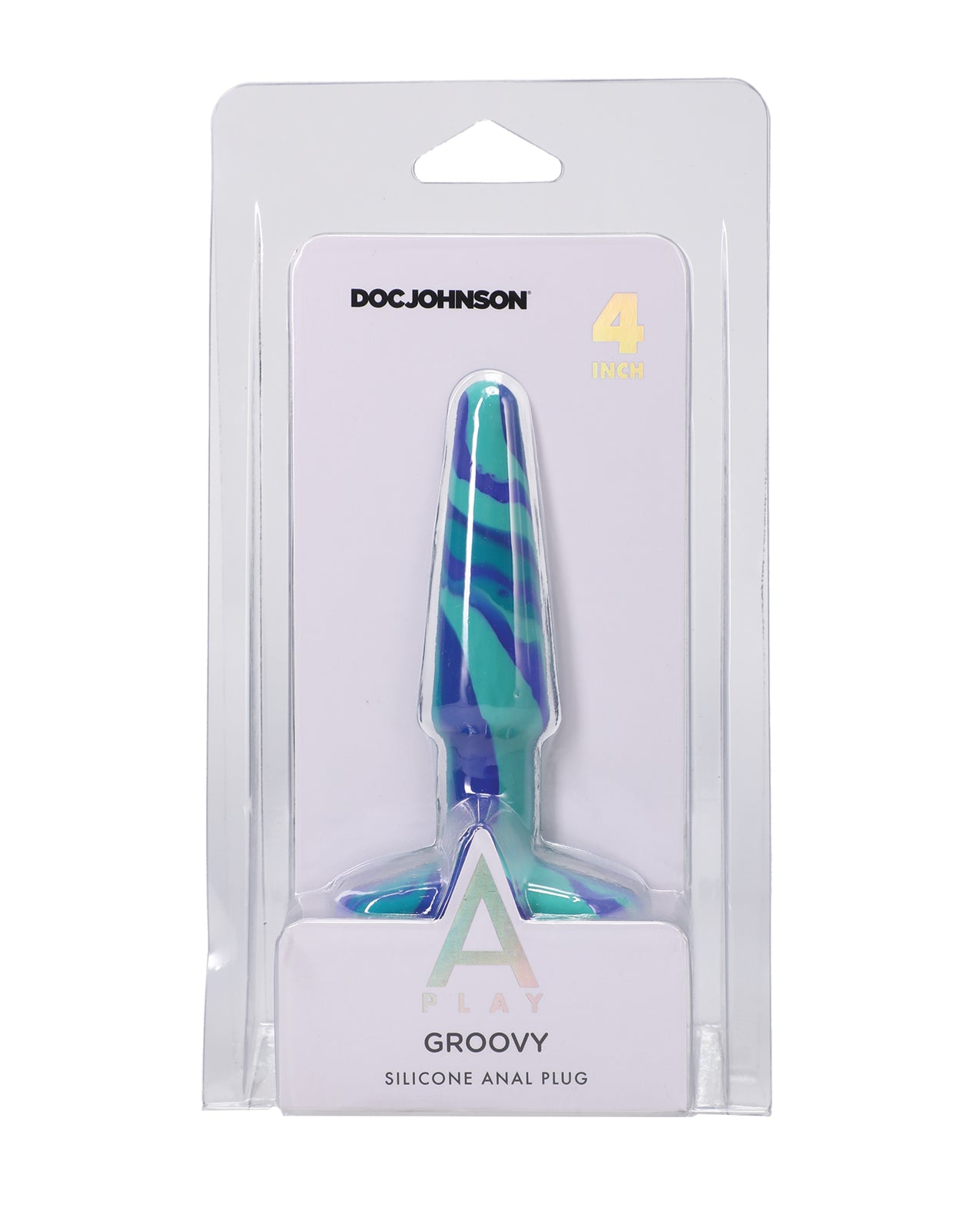 A Play 4" Groovy Silicone Anal Plug - Ocean