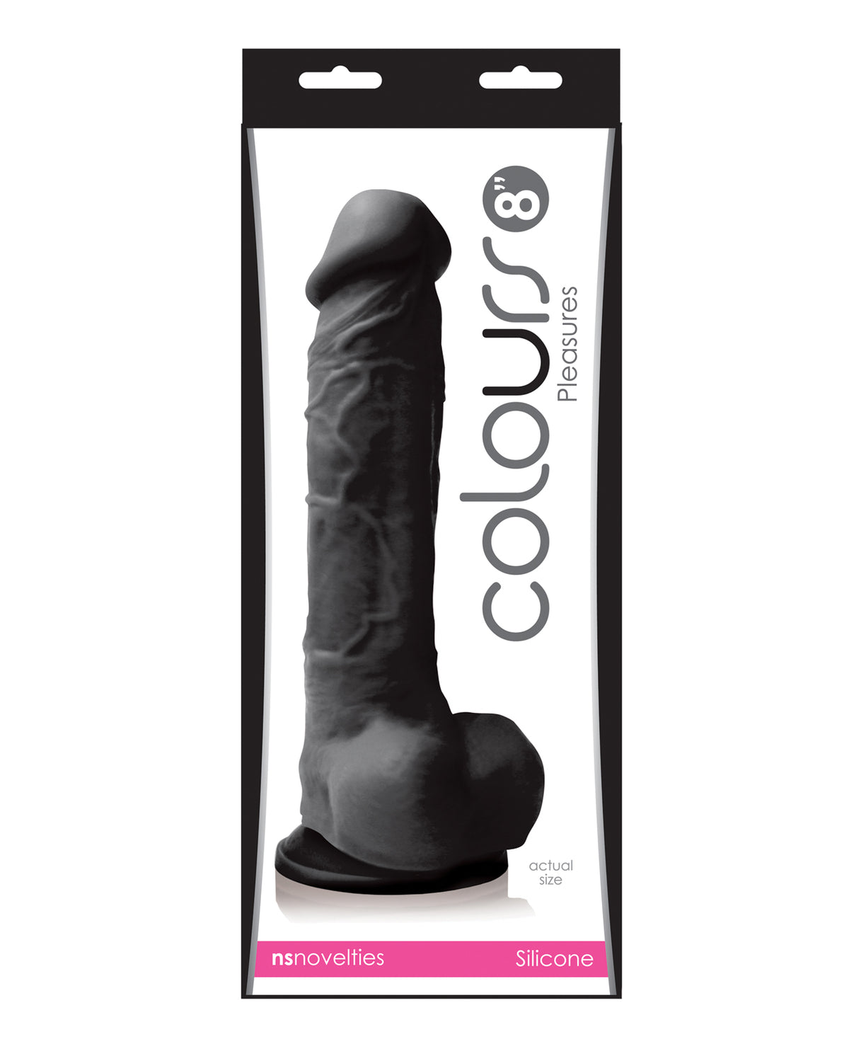 Colours Pleasures 8" Dildo mit Saugnapf - Schwarz