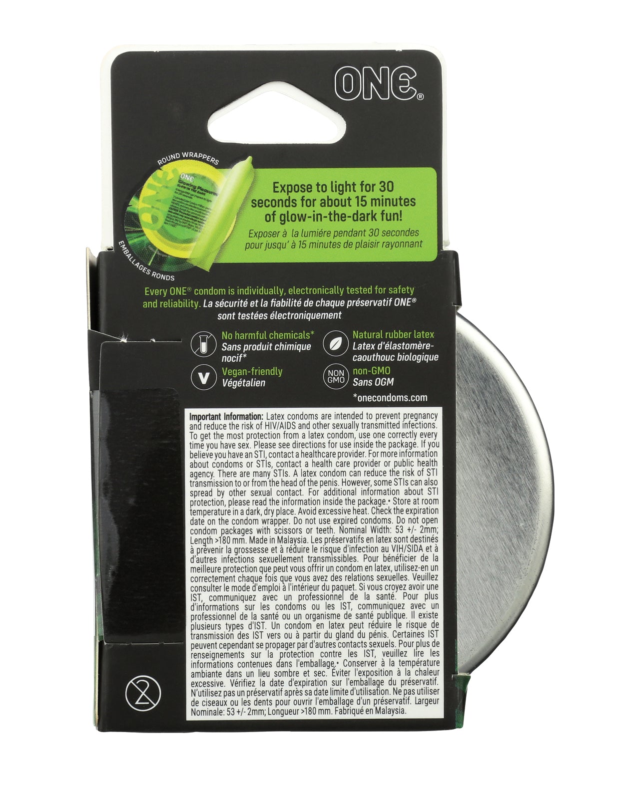 One Glowing Pleasures Kondomer - Æske med 3