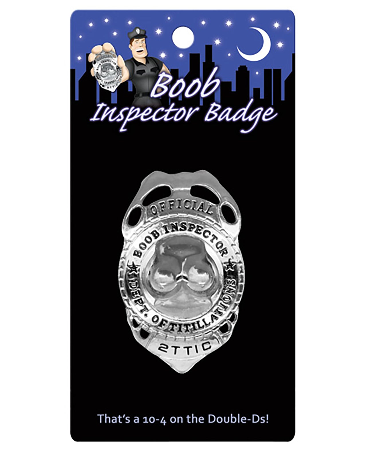 Official Boob Inspector Badge 2x3 Inch Metal Novelty