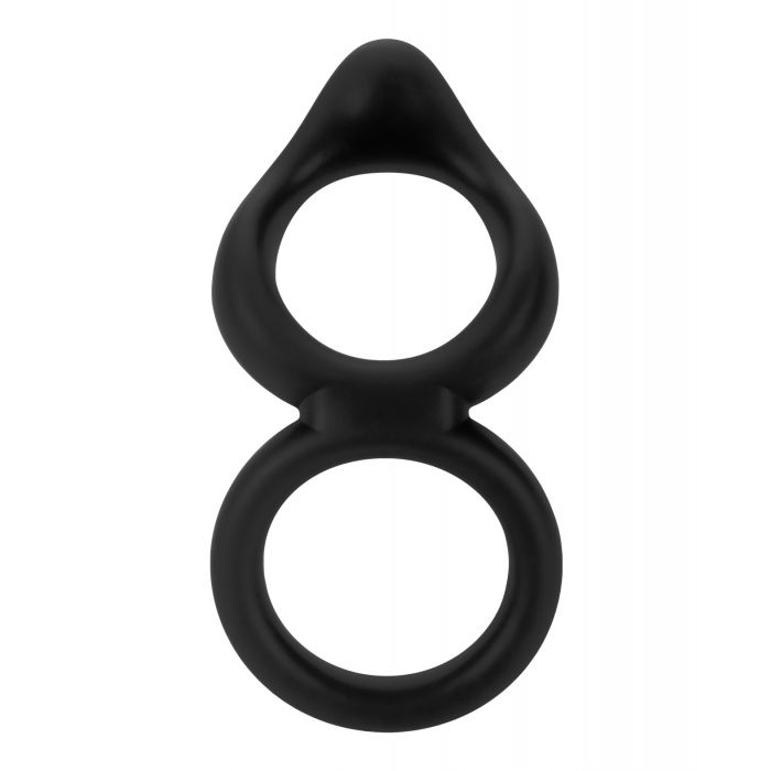 Forto F88 Double Ring Liquid Silicone Cock Ring Black