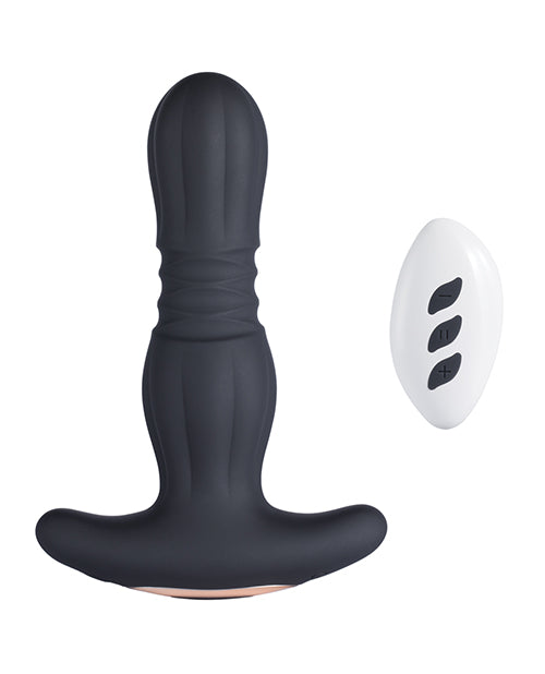 Agas Thrusting Butt Plug w/Remote Control - Black