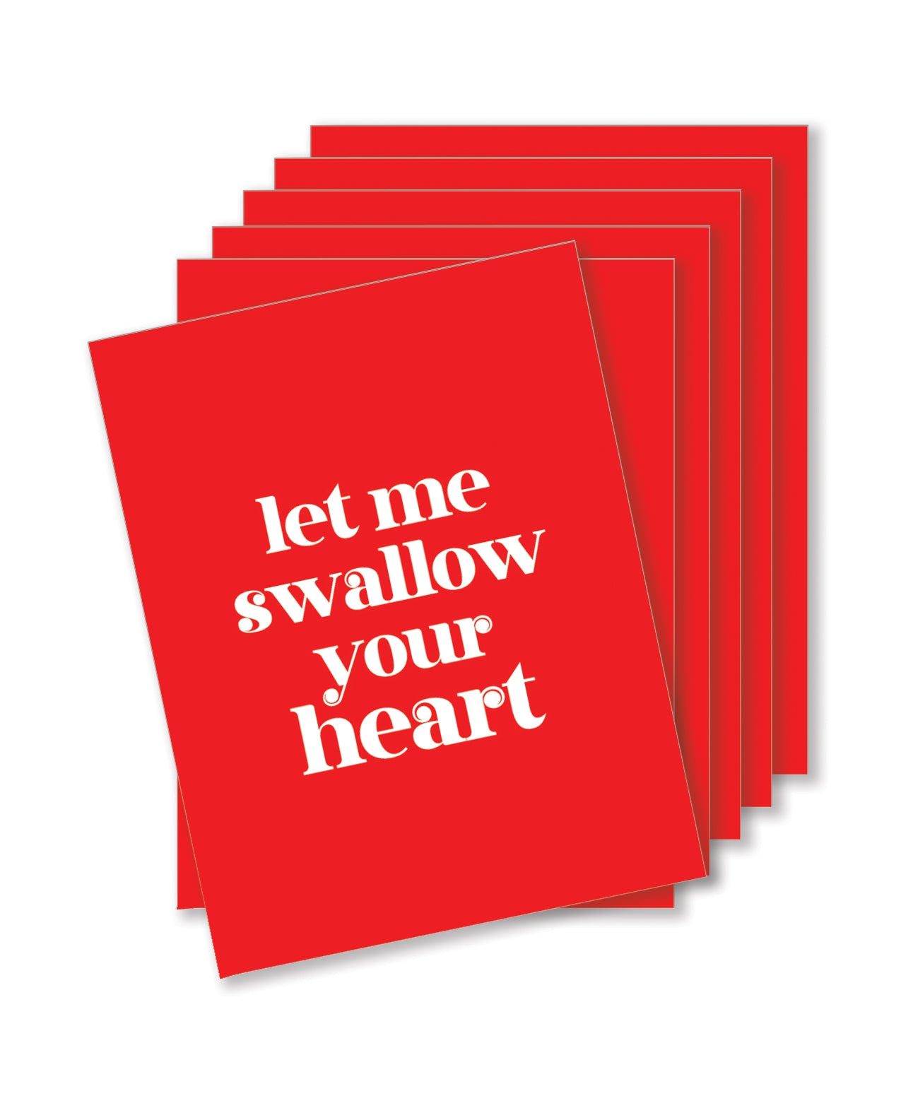 Swallow Your Heart Naughty Greeting Card Pack of 6