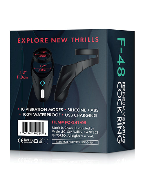 Forto F-48 Anel Duplo em C para Períneo - Preto