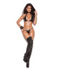 Cargue la imagen en el visor de la galería, Leather Halter Top &amp; G-String w/Nail Head Details - Black O/S
