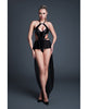 Încărcați imaginea în vizualizatorul Galerie, Allure Take Me Latex Look Vinyl and Mesh Teddy w/Attached Skirt - Black MD
