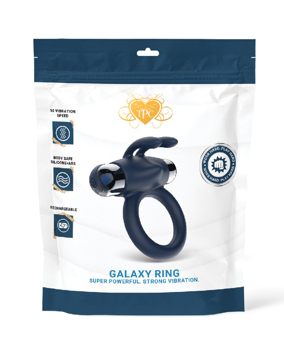 Anillo Galaxy Ring con bala vibradora para el pene - Azul