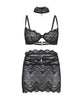 Cargue la imagen en el visor de la galería, Perla Lace 3 pc Set w/Pearl Details - Black L/XL
