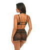 Cargue la imagen en el visor de la galería, Perla Lace 3 pc Set w/Pearl Details - Black L/XL
