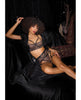 Ladda bilden i Galleri Viewer, Lace Underwire Bralette w/Thong &amp; Garter - Black/Rose Gold LG
