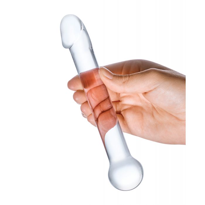 Glas 7" Realistic Head Glass Dildo - Clear