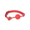 Load image into Gallery viewer, Spartacus Silicone Ball Gag w/Red PU Straps - 46 mm
