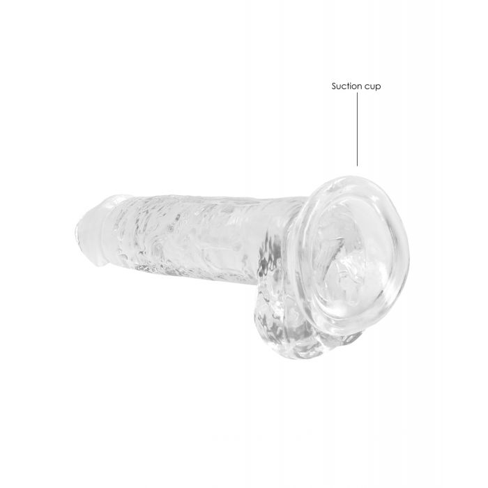 Shots RealRock Realistic Crystal Clear 7" Dildo w/Balls - Transparent Clear