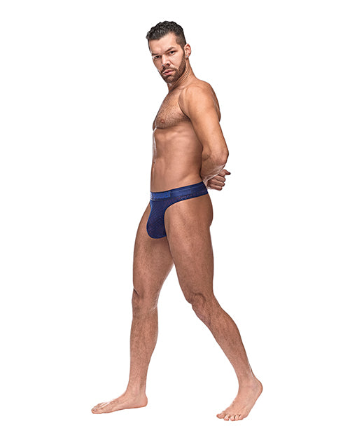 Bong de malla de diamante tanga azul L/XL