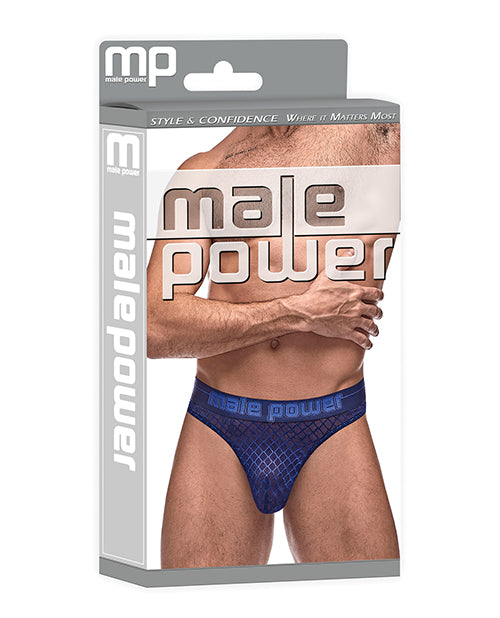 Bong de malla de diamante tanga azul L/XL