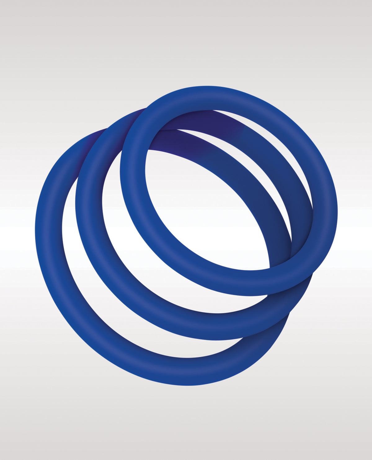 Zolo Stretchy Silicone Cock Rings Set Blue Three Sizes 1.6 1.8 2 Inch ID