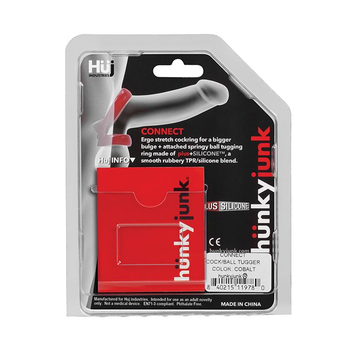 Hunky Junk Connect Cock Ring w/Balltugger - Cobalt